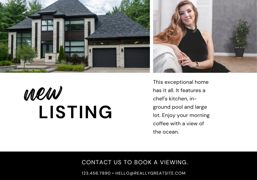 Modern Classy White New Listing Realtor Instagram Post (1240 x 914 px)